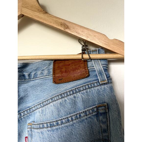 Levis Light Wash 501s. Button Closure 26X28" Small Stain - Picture 3 of 6